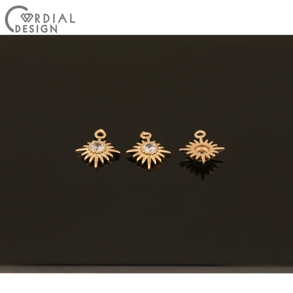 

Cordial Design 100Pcs 11*13MM CZ Charms/Hand Made/Earrings Accessories/DIY Pendant/Jewelry Findings & Components/Earrings Making