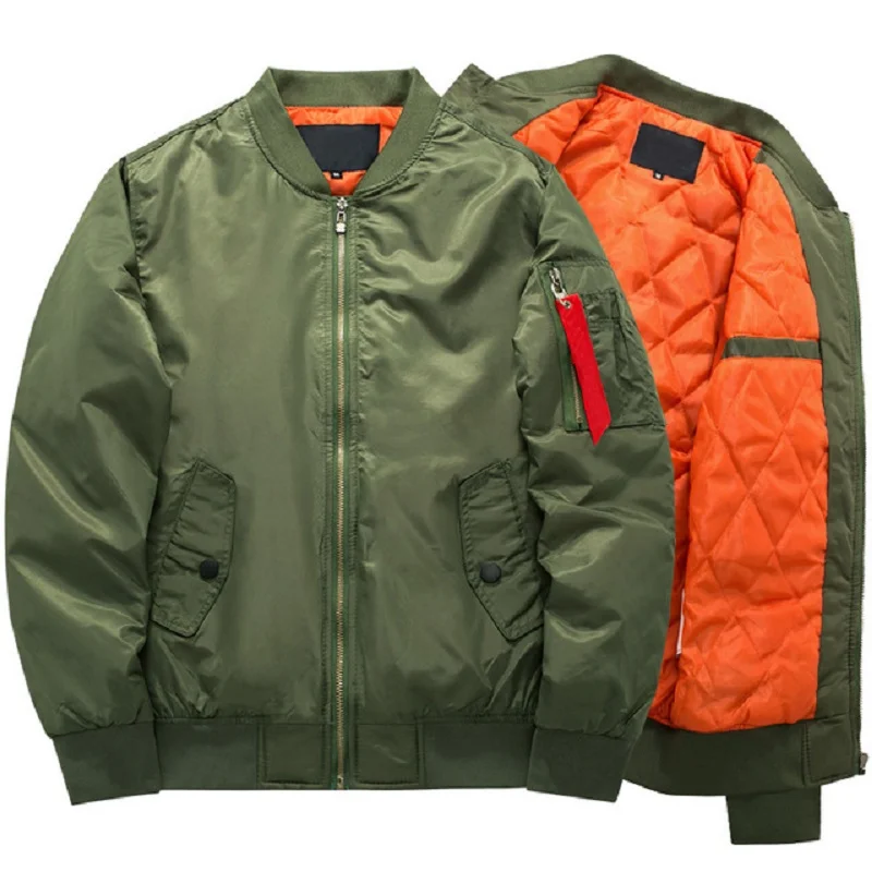 Bomber Jacket  Men's Fashion Thick Warm Autumn Winter Military Motorcycle Jackets Men Flight Ma-1 Pilot Air Force Brand Coat