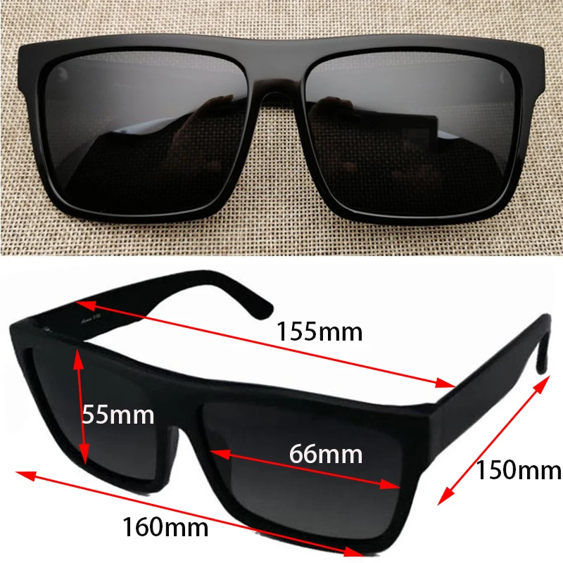 160mm Oversized Polarized Sunglasses Men Women Wide Face Sun Glasses for Man Driving Big Frame Black Mirror