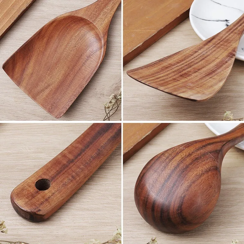 Деревянная ложка набор кухонной утвари кухонный инструмент натуральное тиковое