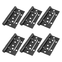 6pcs stainless steel black mother in one hinge ball bearing silent door hinge replacement parts accessories