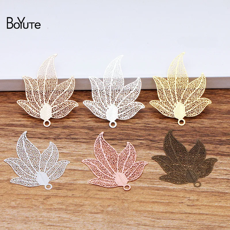 

BoYuTe (20 шт./лот) 36*45 мм металлический латунный полый лист кленовый лист кулон Diy Ручная работа аксессуары для ювелирных изделий