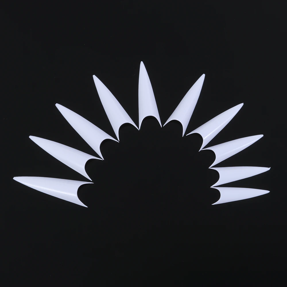 Длинные балерины французские накладные ногти на шпильках вечерние полупокрытие