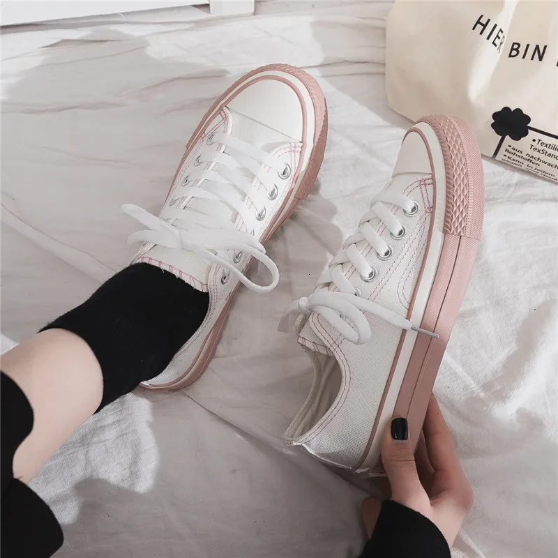 Женские кроссовки Новинка 2019 года сезон весна Корейская парусиновая обувь для