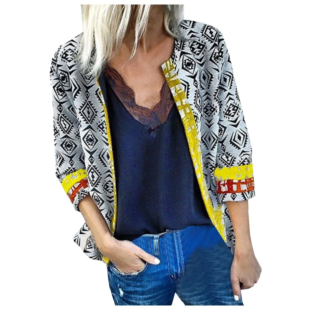 Винтажное зимнее женское пальто с принтом 2019 модный осенний повседневный