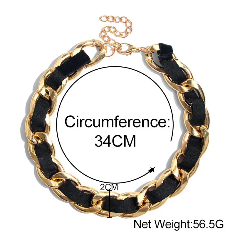 Винтажное золотое ожерелье-чокер на цепочке с плоской подошвой массивное