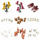 5 шт.компл. MOC животные Кролик Фигурки Модель Строительные блоки игрушки для детей блоки подарки для детей обучающие игрушки