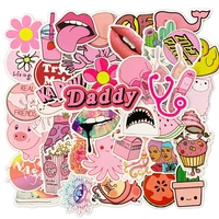 103050pcs cartoon cute pink vsco girl stickers aesthetic laptop water bottle notebook car phone graffiti decal kid toy sticker