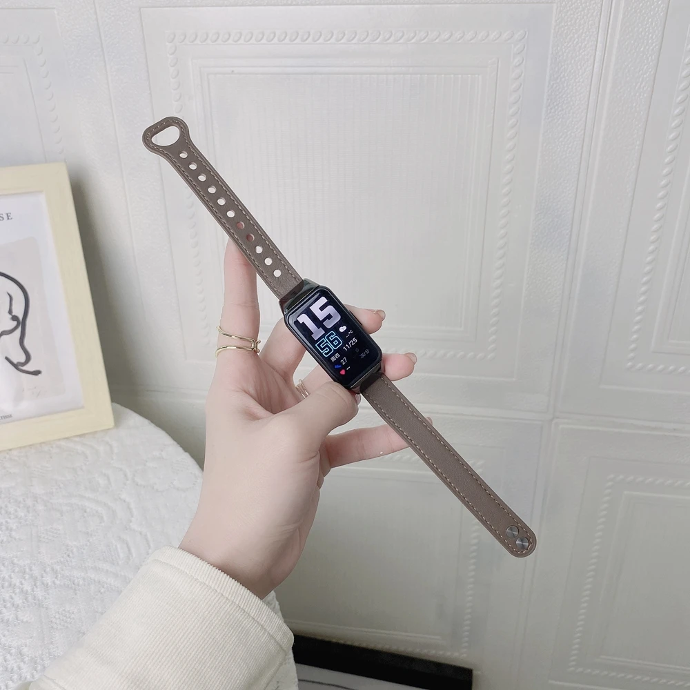 Отличный мягкий кожаный ремешок для Huawei Honor 6 женский браслет тонкий с двойной
