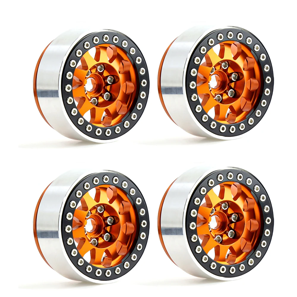 

4PCS Metal 1.9 Beadlock Wheel Rim 12-Spoke Wheel Hub for 1:10 RC Crawler Axial SCX10 II 90046 AXI03007 TRX-4 Tamiya MST