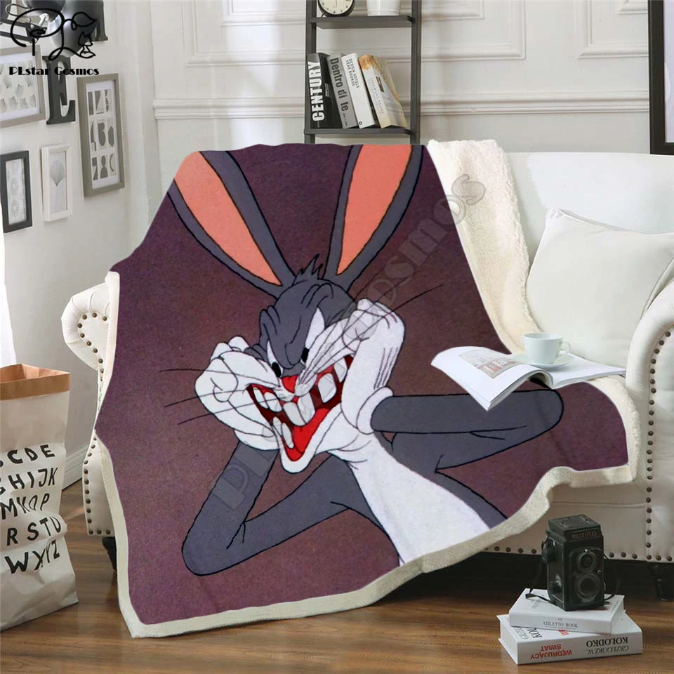 Детское забавное 3D одеяло Bugs Bunny флисовое детское теплое покрывало с рисунком из