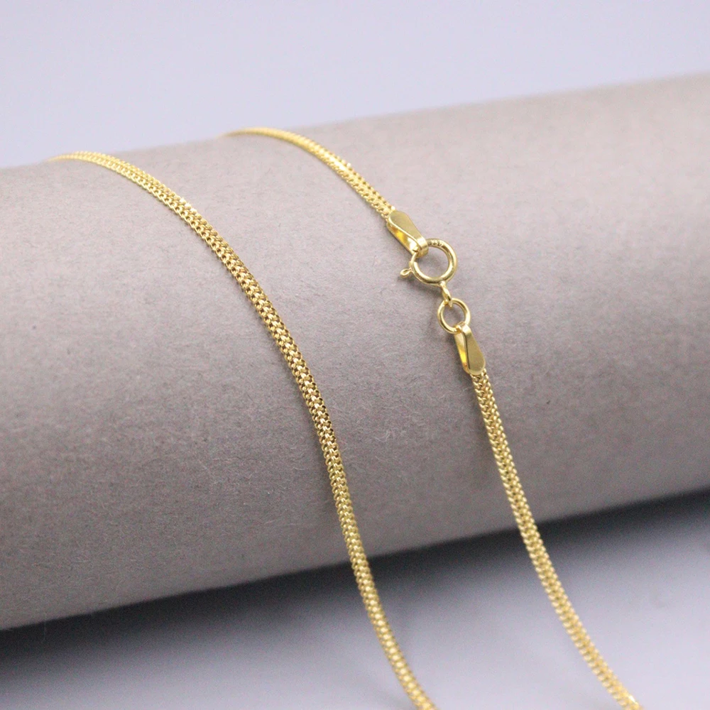 

Ожерелье из настоящего желтого золота 18 К 1,8 мм двойная панцирная цепочка длиной 18 дюймов штамп Au750 2,2-2,4 г