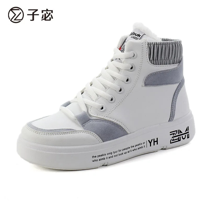 

Winter Female Plus Velvet Swing Shoes Snow Platform Boots Women Thermal Cotton-padded Shoes Flat Ankle Boots