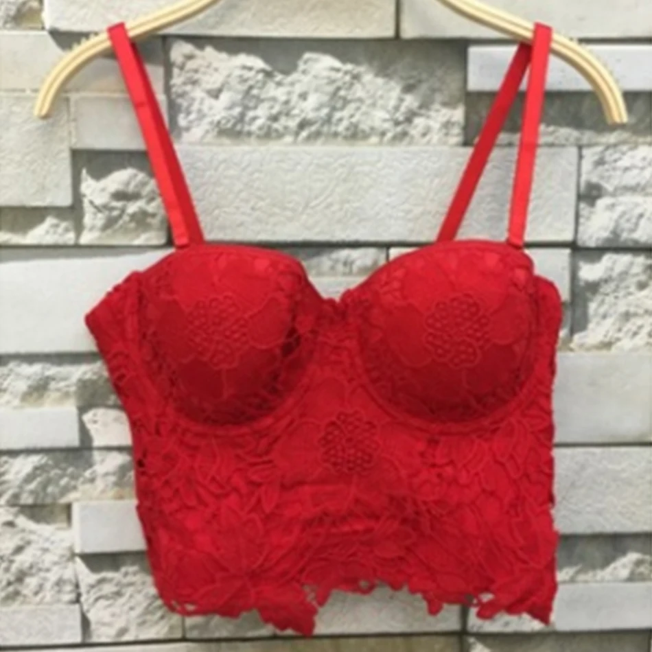 2020 New Women Embroidery Lace Tops Solid Short Camis chain White Red Black Spaghetti Strap Hot Celebrity Party Club Tank Top