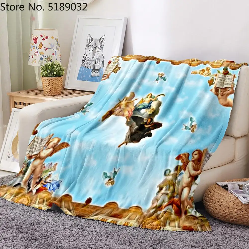 

3D печать серии Angel фланелевые шерстяные одеяла для спальни, гостиной, кровати, теплые одеяла из мягкой микрофибры, декоративные одеяла для д...