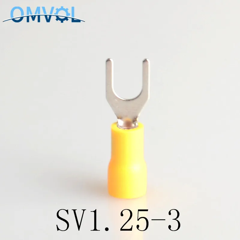 100 шт Изолированные Наконечники провода SV1.25 3 электрический наконечник обжимной
