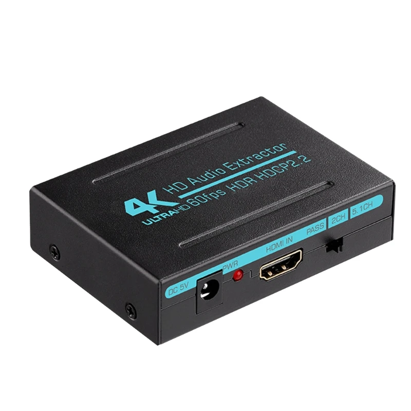 

4K 60 Гц HDMI-совместимый 2,0 экстрактор разветвитель DTS поддержка PASS 2CH R7UC