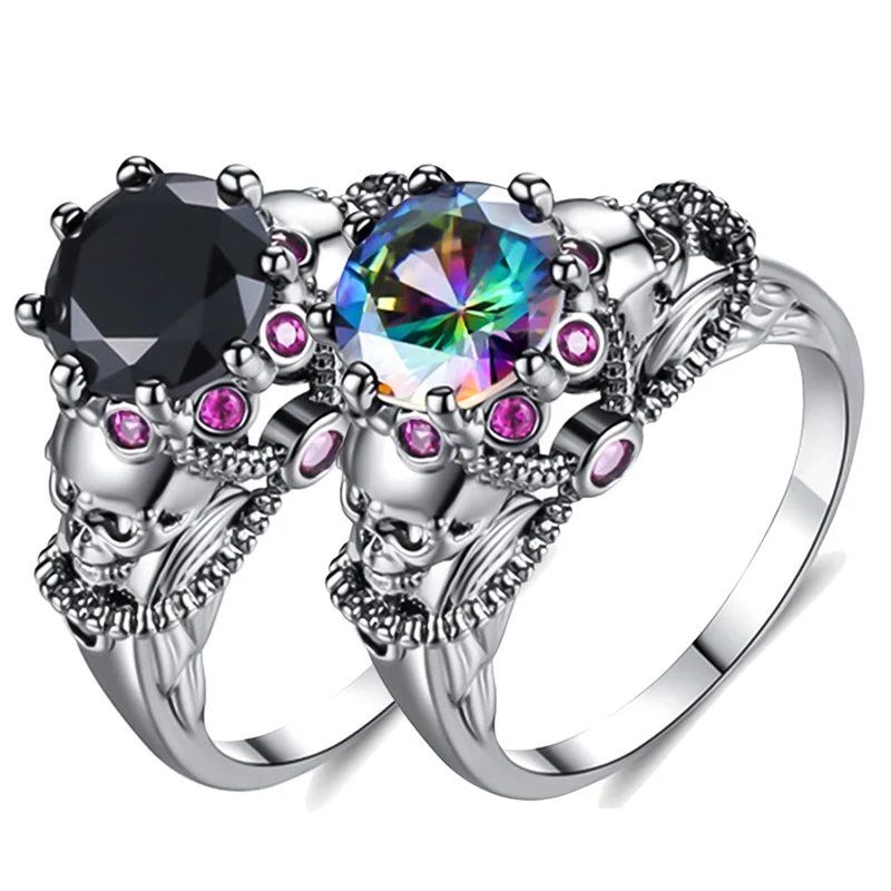 Женское кольцо с черным цветным фианитом 1 шт.|Кольца| |