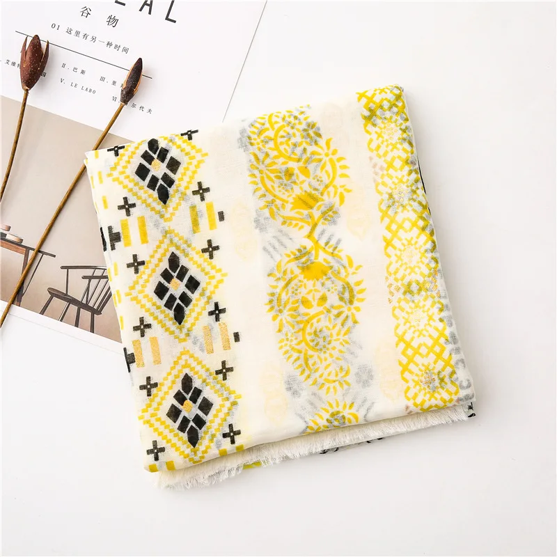 Новый 10 шт. шарф женский красивый геометрический полосатый шейный шаль шали и