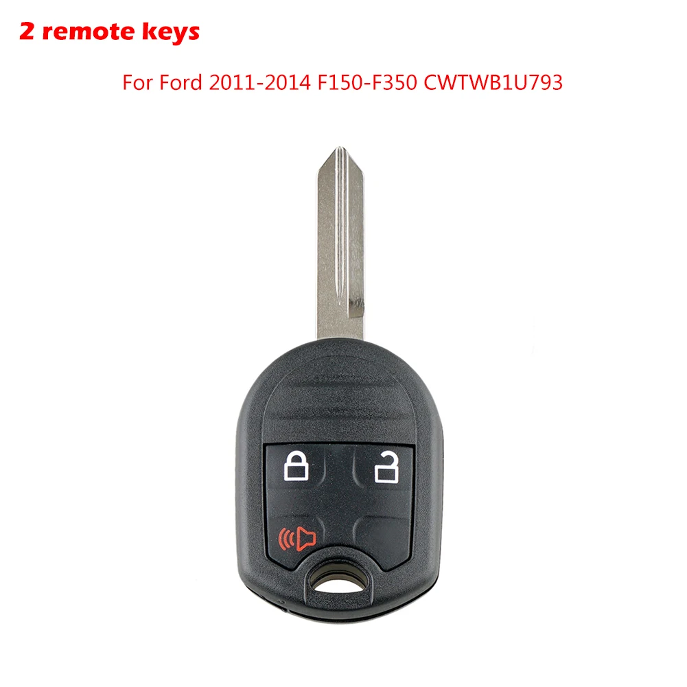 

2x Keyless Entry Car Remote Key Fob Clicker Control For Ford F 150 250 350 Key Shell Car Key Bag Key Holder Key Organizer