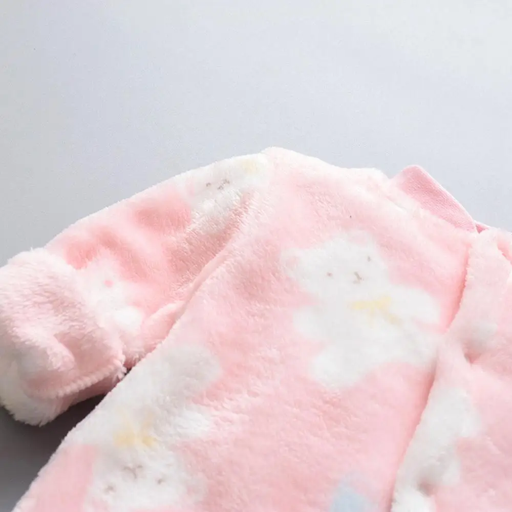 Newest Baby Girl Boy Clothes Romper Warm Winter Thick Newborn Infant Baby Cartoon Fleece Warm Romper Jumpsuit Soft Pajamas