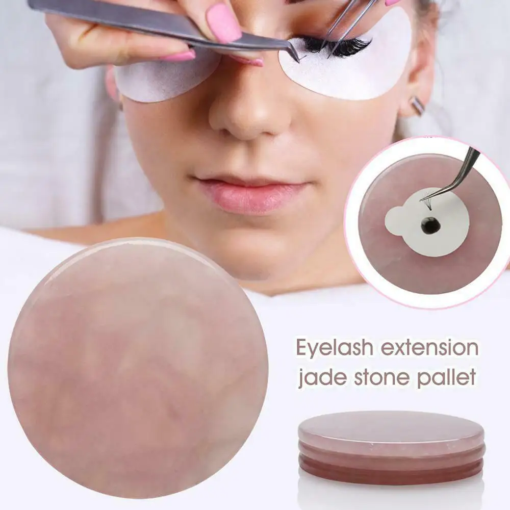 Круглая форма накладные ресницы розовый Нефритовый камень клей поддон Прививка