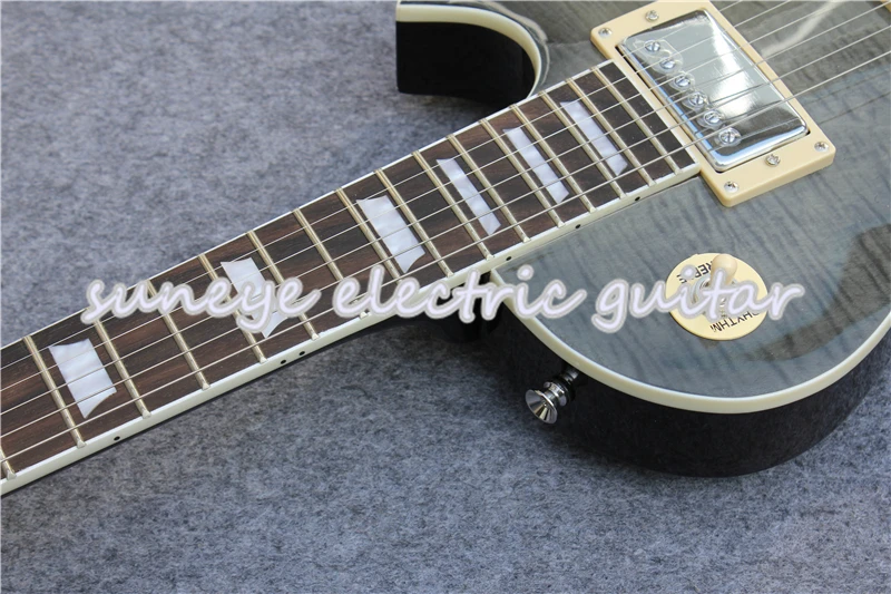 

Custom Shop Grey Tiger Grain Glossy Finish Suneye Standard Electric Guitarra Chrome Hardware DIY Guitar Kit Electric Guitar