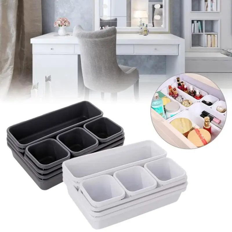 

8PCs/set Home Drawer Organizer Box Storage Trays Box Office Storage Kitchen Bathroom Cupboard Jewelry Makeup Desk Organization