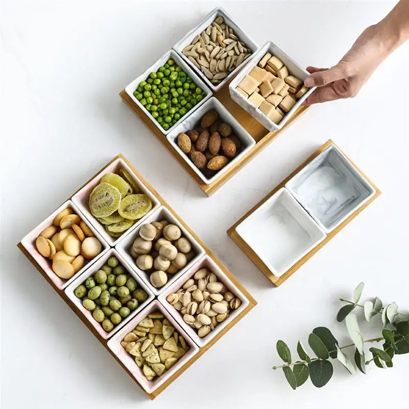 Nordic Керамика Мрамор блюдо для фруктов и конфет Сухофрукты поднос снэков Еда: