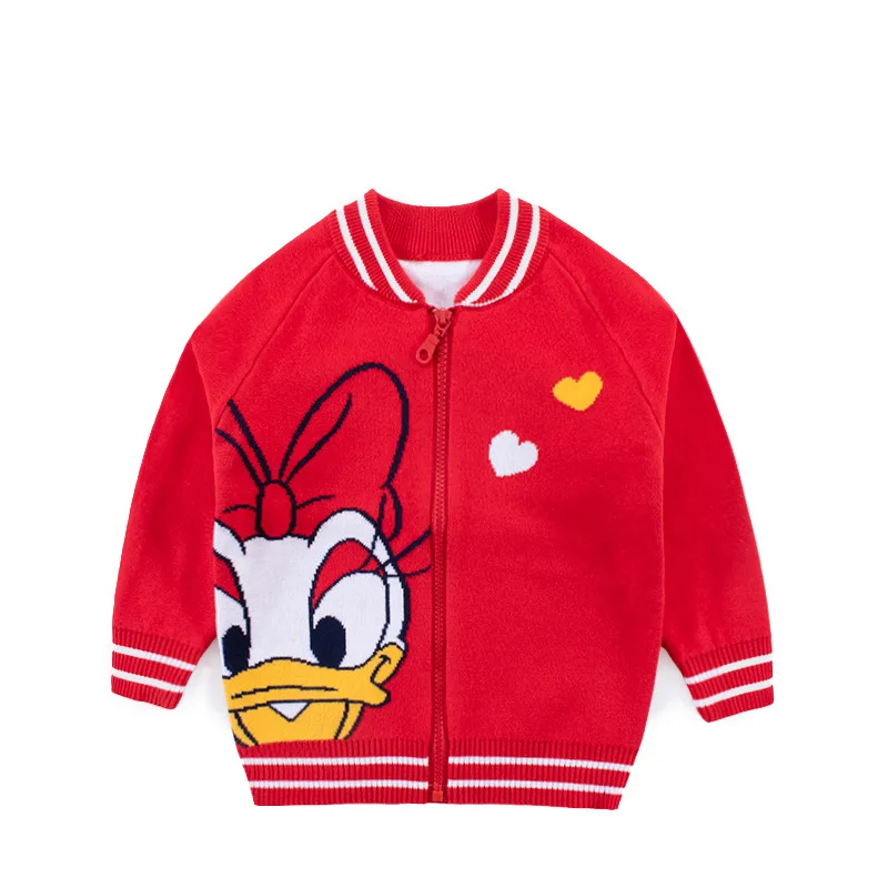 Зимний свитер для девочек кардиган на весну и осень новая милая бейсбольная