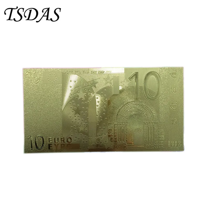 24 карат золото Evgraved 10 золотые Банкноты евро купюры для дома 24k чистое покрытые