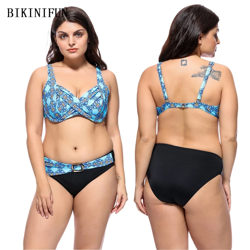 Новинка женское бикини купальник с цветочным принтом купальный костюм большой