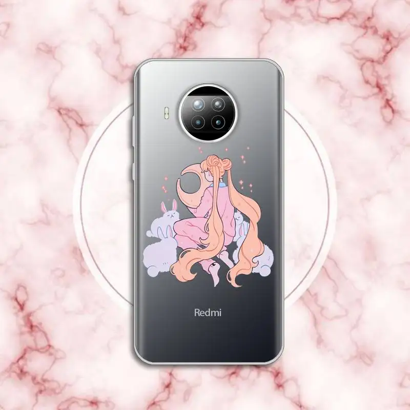 

Cartoon Sailor Moon Phone Case Transparent for xiaomi redmi note 8 9 9s 11 10t lite pro