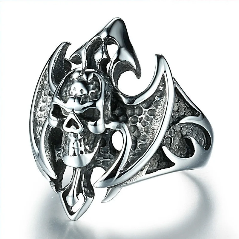 

Retro Fashion Gothic Skull Ring Jewelry Men's Women's Ring Party Entertainment Jewelry Hip Hop Accessories Gift Wholesale