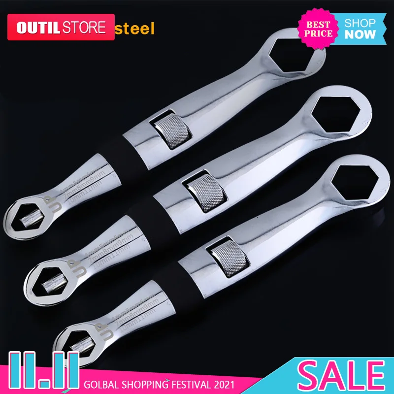 

Multifunctional 4-19mm Quick Adjustable Torx Nut Snap Grip Wrench Spanner Bionic Ratchet Ratchets Release Flexible Universal