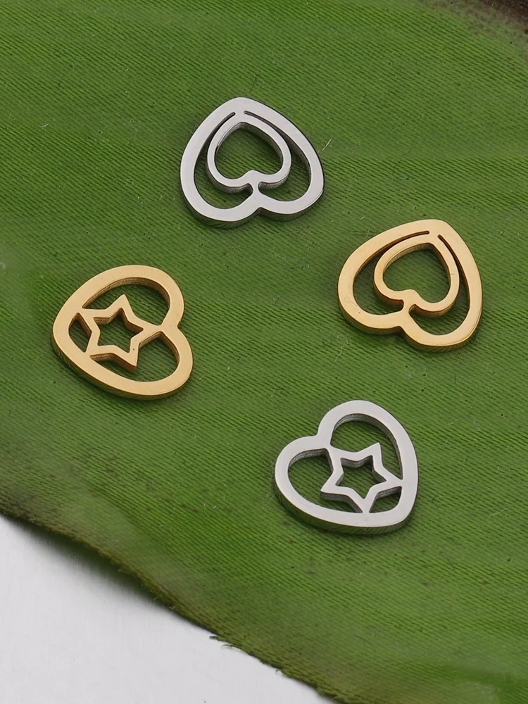 5 шт./лот подвески из нержавеющей стали в виде сердечек и пентаграммы | Украшения