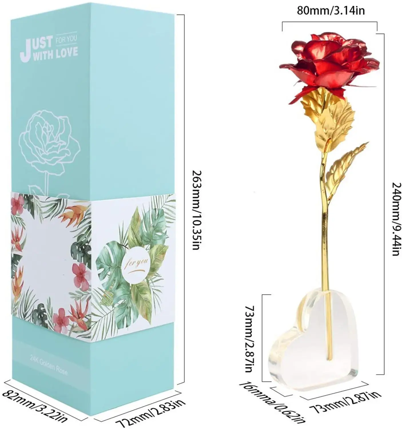 Подставка в форме сердца из 24-каратной Золотой розовой фольги уникальные подарки