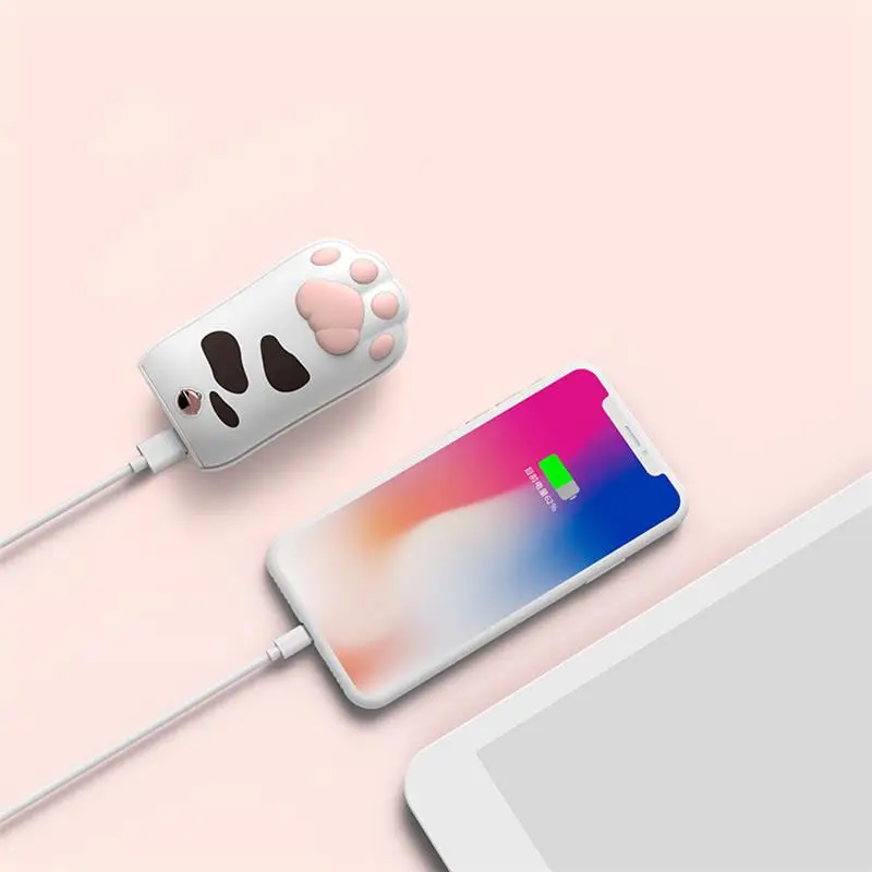 Портативный внешний аккумулятор с котом и когтями милая зарядка через USB