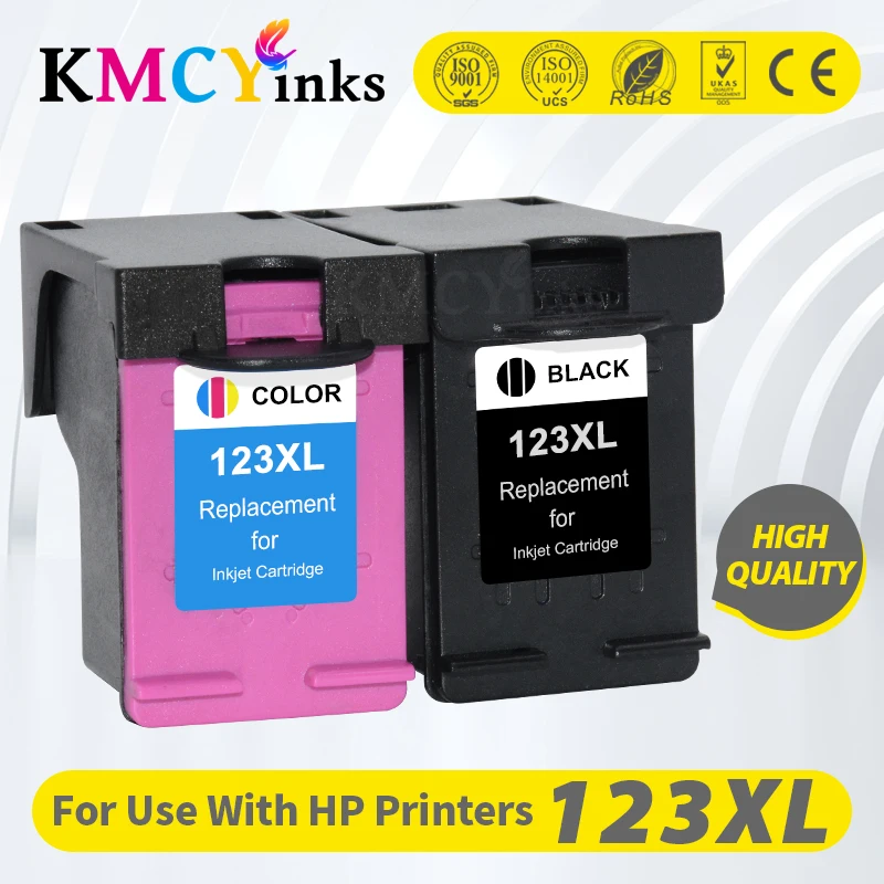 KMCYinks Refilled hp 123 XL Replacement ink Cartridge for hp123 123XL for Deskjet 1110 2130 2132 2133 2134 3630 3632 3637 3638