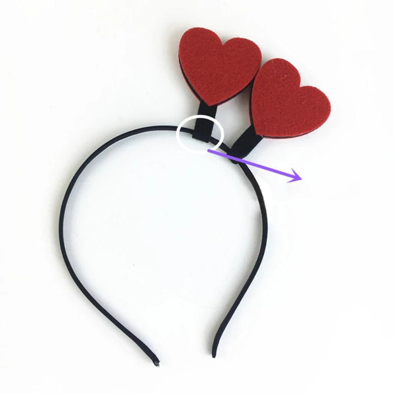 

Red Love Heart Arrow Bopper Headband Valentines Day Hair Hoop Holiday Party Prop
