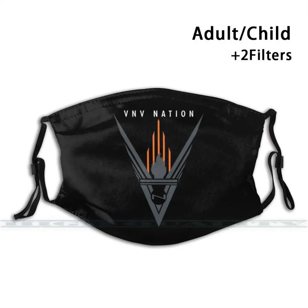 

Vnv Nation 2 пользовательский дизайн для взрослых детей Пылезащитный фильтр Diy Милая смываемая маска с принтом Vnv Nation Industrial Electronic