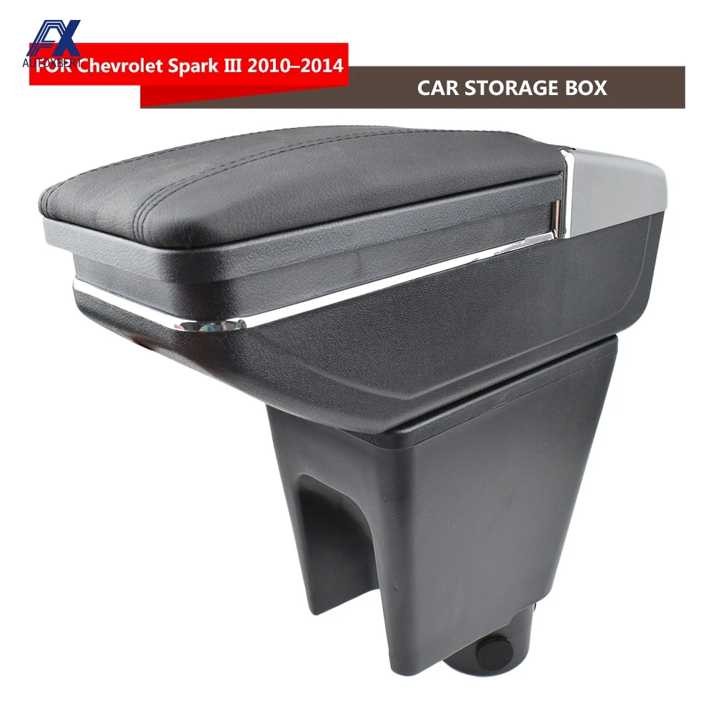 

Armrest For Chevrolet Spark III 2010–2014 Daewoo Matiz Black Leather Center New Storage Box Modification Function Pad Parts