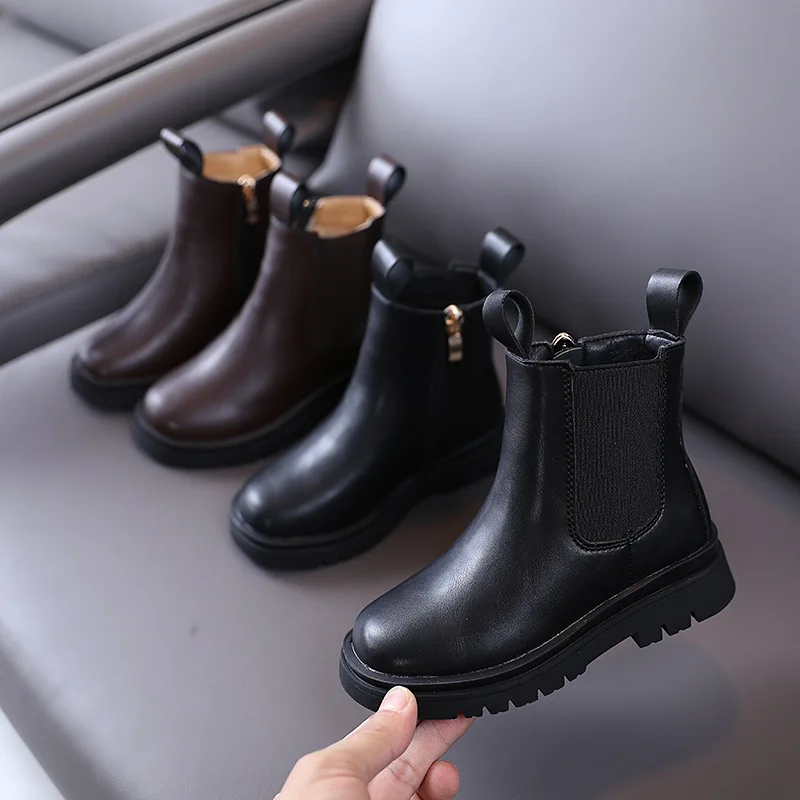 Новые осенние детские ботинки челси Мартенс для маленьких девочек детская