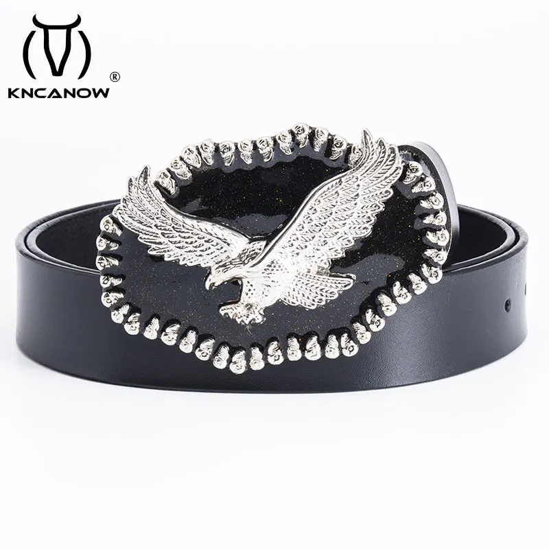 Ремень мужской кожаный в стиле ретро Модный повседневный Гладкий пояс с черной