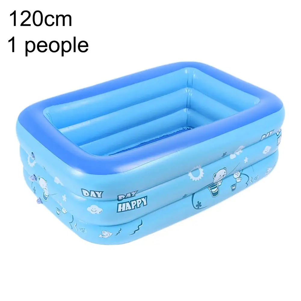 

120cm Children Bathing Tub Paddling Pool Inflatable Square Swimming Pool Kids Inflatable Pool Ocean Ball Outdoor