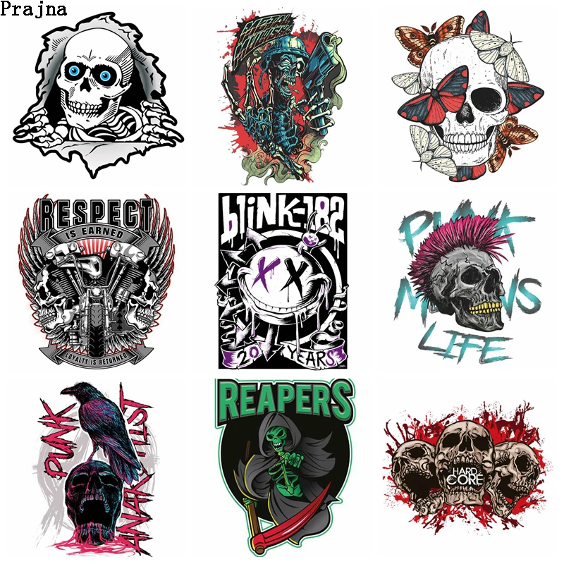 Праджня с черепом в стиле панк рок теплопроводная поливинилхлоридная патчи для