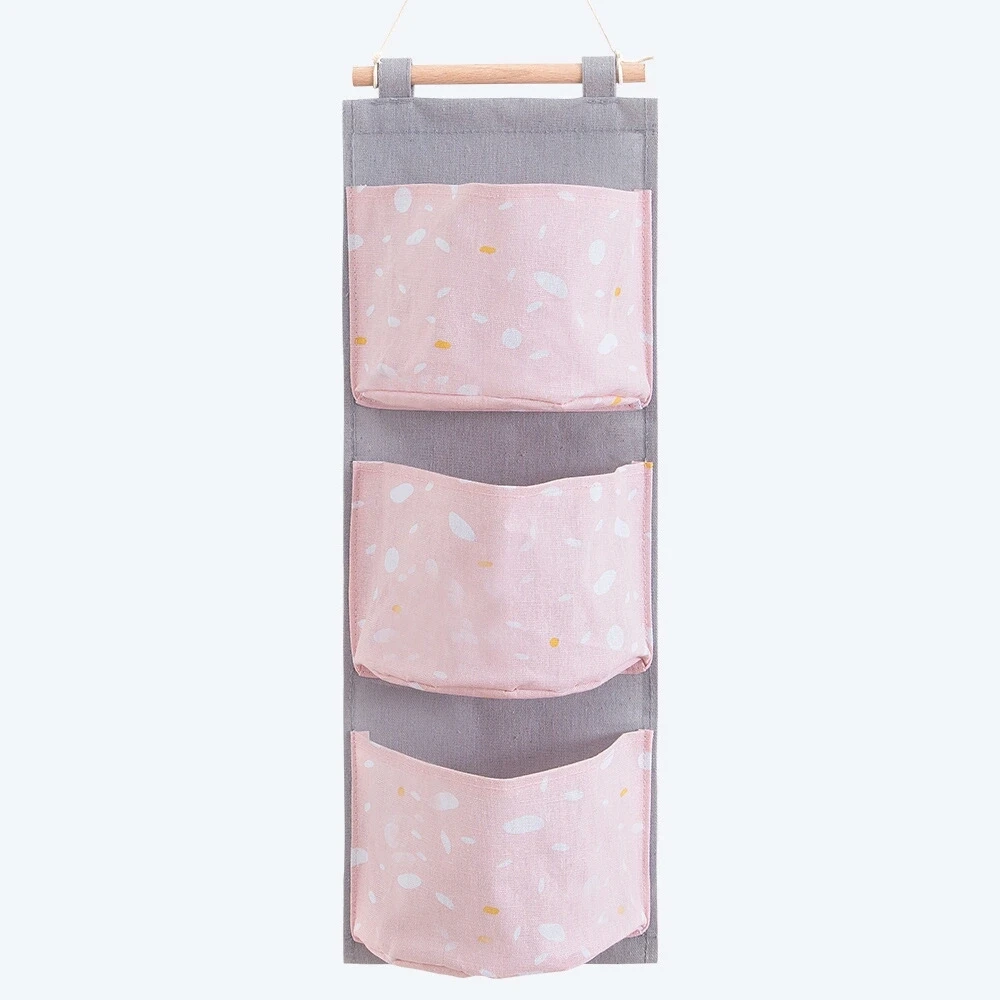 Pink (1pc) Новинка, 3 кармана, подвесная сумка для хранения, дверь, задняя стенка, прикроватный шкаф, продуктовые подвесные Органайзеры - Цвет: Pink (1pc)