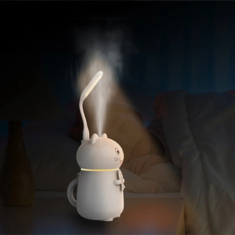 

Cute Cat 3 in 1 Humidifier Led Humidifier Air Fan Diffuser Purifier Atomizer Usb Portable Air Humidifier for Home Office