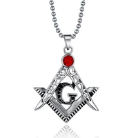 masonic pendants necklace for men titanium steel fashion jewelry europe united states popular jewelry wholesale ne76g