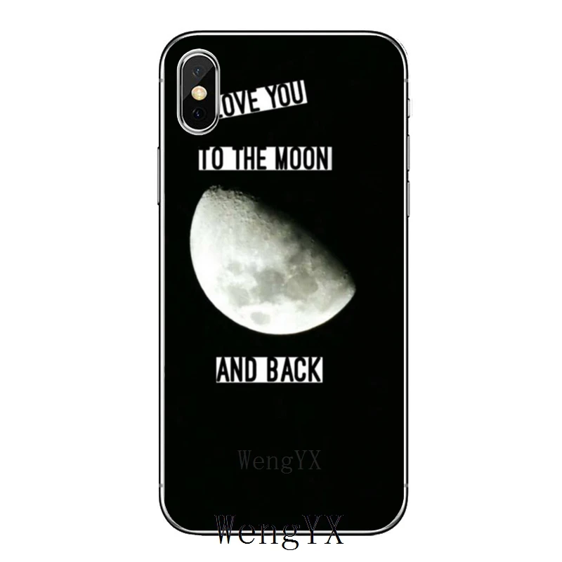 С надписью «I Love You To The Moon And Back(для iPhone 11 pro XR X XS Max 8 7 6s plus SE 5S 5c iPod Touch 5 6 Чехол - Цвет: Moon-And-Back-A-06